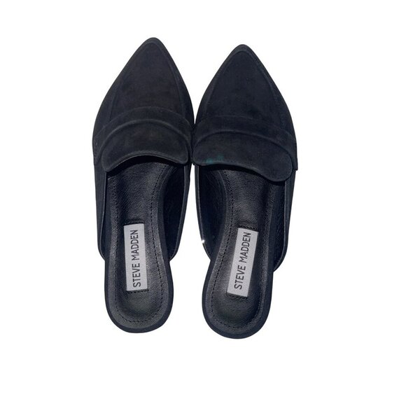NEW! Steve Madden Women's Flavor Mule Black Pointed Toe Leather Shoe Size 6 - Picture 6 of 8